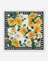 DOLCE & GABBANA TWILL SCARF WITH YELLOW ROSE PRINT (70 X 70)