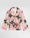 Dolce & Gabbana Twill Shirt With Rose Print In Print