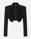 Dolce & Gabbana Cropped Open-front Blazer In Black