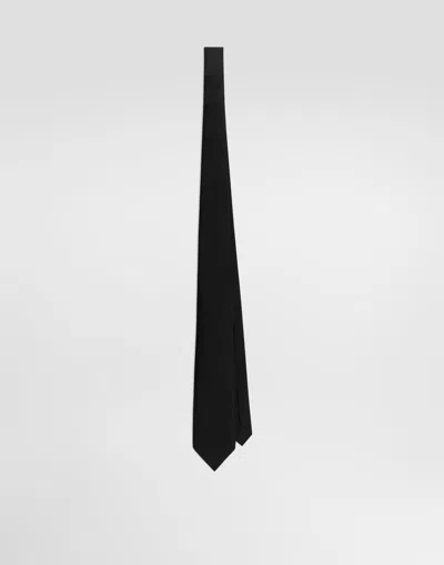 Dolce & Gabbana Cravate En Twill In Black