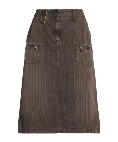 Dolce & Gabbana Twill Umbrella Skirt In Brown