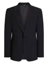 Dolce & Gabbana Single-breasted Taormina Wool Canvas Jacket In Blue