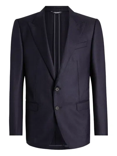 Dolce & Gabbana Two-button Wool Blazer In Black