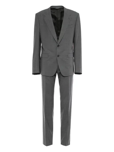 Dolce & Gabbana Two-button Wool Suit In Gray