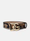 Dolce & Gabbana Two-color Shiny Leather Belt In Brown