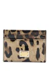 Dolce & Gabbana Two-color Shiny Leather Card Holder In Brown