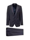 Dolce & Gabbana Men Virgin Wool Blend Tuxedo With Gilet And Satin Profiles In Blue