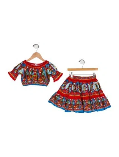 Pre-owned Dolce & Gabbana Babies' Two Piece Printed Sets In Blue