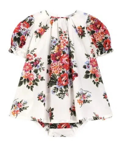 Dolce & Gabbana Two-piece Set Of Printed Dress And Lantern Pants In Metallic