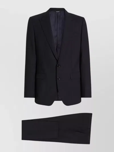 Dolce & Gabbana Two Piece Slim Fit Single Breasted Suit In Black
