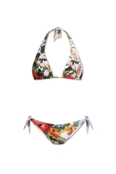Dolce & Gabbana Two-piece Swimsuit With Floral Motif In Multi
