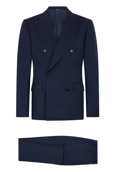 Dolce & Gabbana Two-piece Wool Suit In Blue