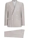 Dolce & Gabbana Wool And Silk Double-breasted Suit In Gray
