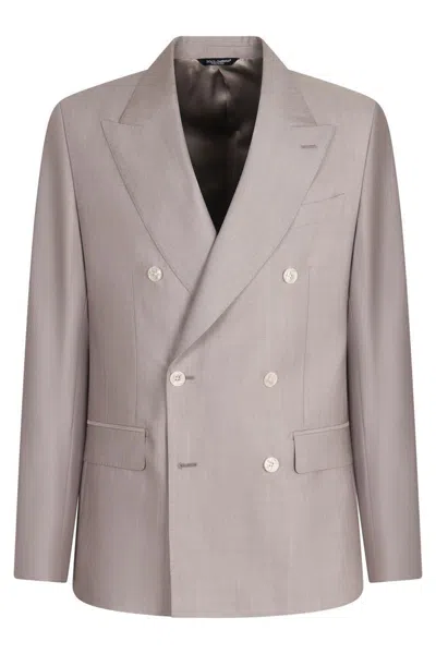 Dolce & Gabbana Two-piece Wool Suit In Grey