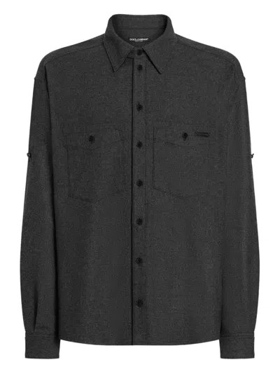 Dolce & Gabbana Two-pockets Shirt In Gray