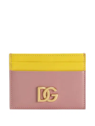 Dolce & Gabbana Two Tone Card Holder In Pink