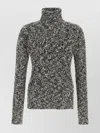 Dolce & Gabbana Two-tone Knit Turtleneck Sweater In Gray