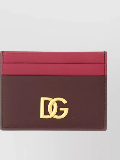 Dolce & Gabbana Two-tone Leather Card Holder In Multicolour