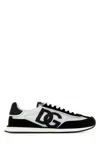 Dolce & Gabbana Men Low-top Mesh Sneakers With Suede Inserts In Black