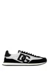 Dolce & Gabbana Mixed-material Dg Cushion Sneakers In Whiteblack