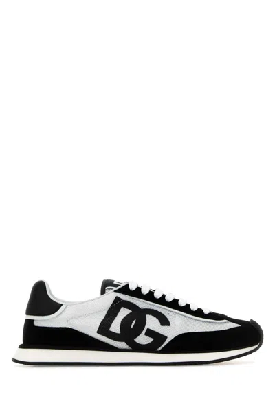 DOLCE & GABBANA TWO-TONE SUEDE AND MESH DG ARIA SNEAKERS