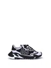 Dolce & Gabbana Panelled Leather Sneakers With Iconic Logo Patch In Black