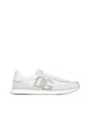 Dolce & Gabbana Two-tone Suede And Mesh Dg Aria Sneakers In Whitelightgrey