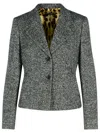 Dolce & Gabbana Two-tone Virgin Wool Blend Jacket In Gray