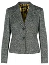 Dolce & Gabbana Single-breasted Jacket In Wool Blend Dot In Gray