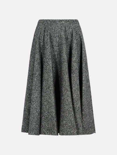 Dolce & Gabbana Two-tone Virgin Wool Blend Skirt In Gray