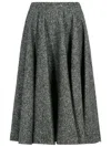 Dolce & Gabbana Two-tone Virgin Wool Blend Skirt Women In Gray