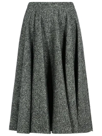 Dolce & Gabbana Two-tone Virgin Wool Blend Skirt In Gray
