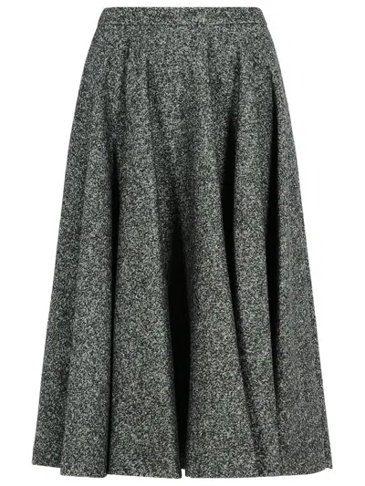 DOLCE & GABBANA DOLCE & GABBANA TWO-TONE VIRGIN WOOL BLEND SKIRT WOMEN