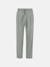 Dolce & Gabbana Two-tone Virgin Wool Trousers In Gray