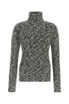 Dolce & Gabbana Two-tone Knit Turtleneck Sweater In Gray