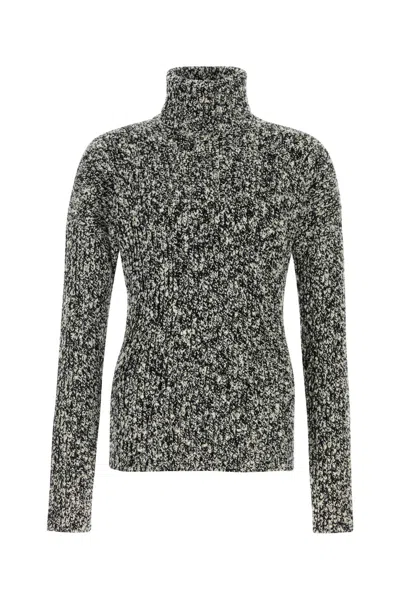 Dolce & Gabbana Two-tone Wool Blend Sweater In Gray