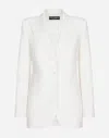 Dolce & Gabbana Matte Stretch Wool Single Breast Jacket In Multicolor