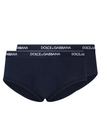 Dolce & Gabbana Two-pack Of Mini Briefs In Blue