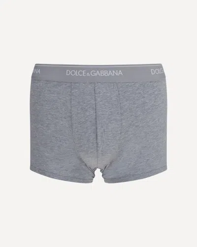 Dolce & Gabbana Two-pack Stretch Cotton Boxer Briefs In Gray