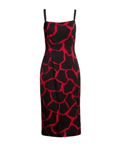 Dolce & Gabbana Two-tone Bodycon Dress In Red