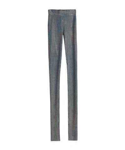 Dolce & Gabbana Two-tone Knitted Leggings In Gray
