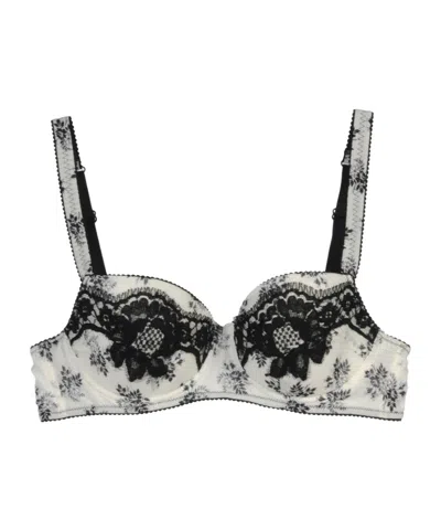Dolce & Gabbana Two-tone Lace Push-up Bra In White