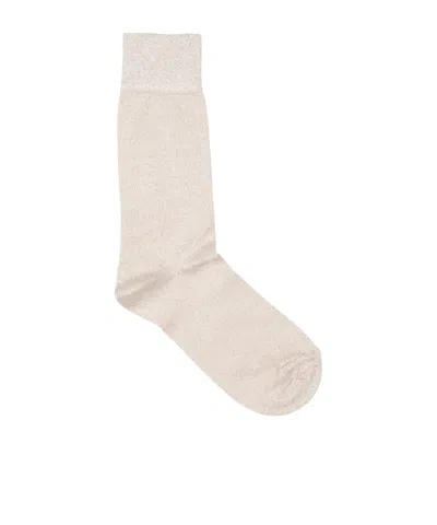 Dolce & Gabbana Twotone Lightweight Knit Socks In White