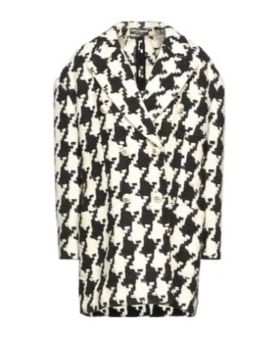 Dolce & Gabbana Two-tone Long-sleeve Coat In Black