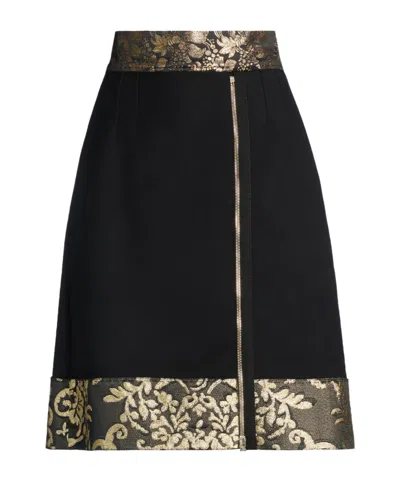 Dolce & Gabbana Two-tone Metal Mini Skirt In Black