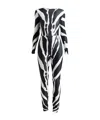 Dolce & Gabbana Black White Polyester Zebra Pattern Jumpsuit In Black
