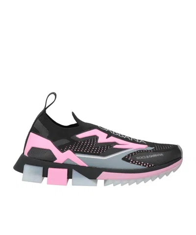 Dolce & Gabbana Two-tone Spliced Sneakers In Black
