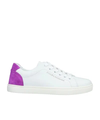 Dolce & Gabbana Two-tone Spliced Sneakers In White