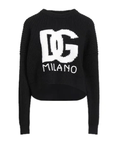 Dolce & Gabbana Two-tone Wool Knit Sweater In Black