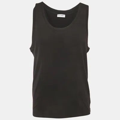 Pre-owned Dolce & Gabbana Underwear Black Jersey Sleeveless T-shirt L